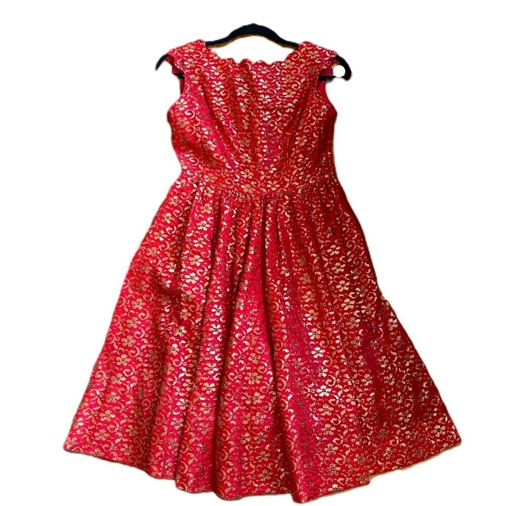 Vintage rare 1950s perfect for Christmas Holidays fit and flare dress